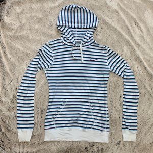 NIKE Striped Hoodie Blue, White and Purple in a Womens size XS